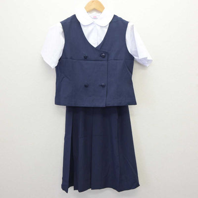 【中古】茨城県 龍ケ崎市立城西中学校 女子制服 3点 (ベスト・シャツ・スカート) sf063433