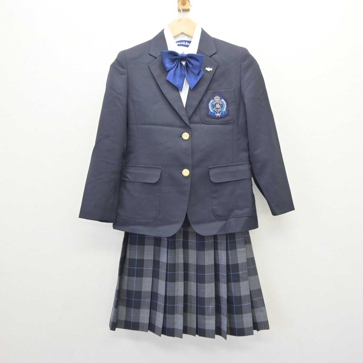 【中古】東京都 志村第一中学校 女子制服 5点 (ブレザー・シャツ・スカート) sf063437