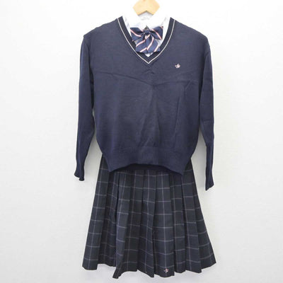 【中古】神奈川県 日本大学藤沢高等学校 女子制服 8点 (ブレザー・ニット・シャツ・スカート) sf063471