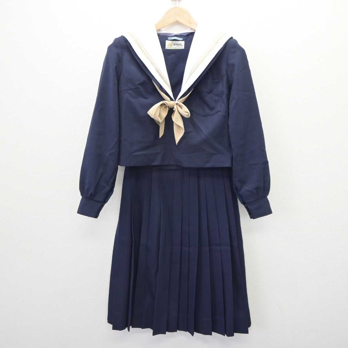 【中古】愛知県 雁が音中学校 女子制服 3点 (セーラー服・スカート) sf063481