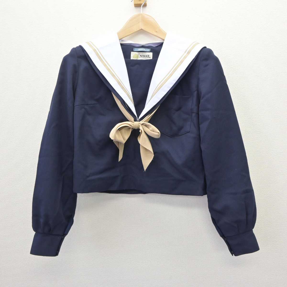 【中古】愛知県 雁が音中学校 女子制服 3点 (セーラー服・スカート) sf063481