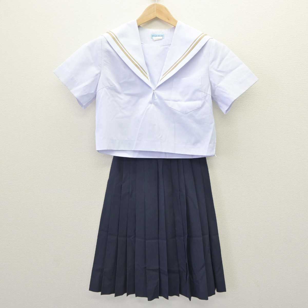 【中古】愛知県 雁が音中学校 女子制服 2点 (セーラー服・スカート) sf063482