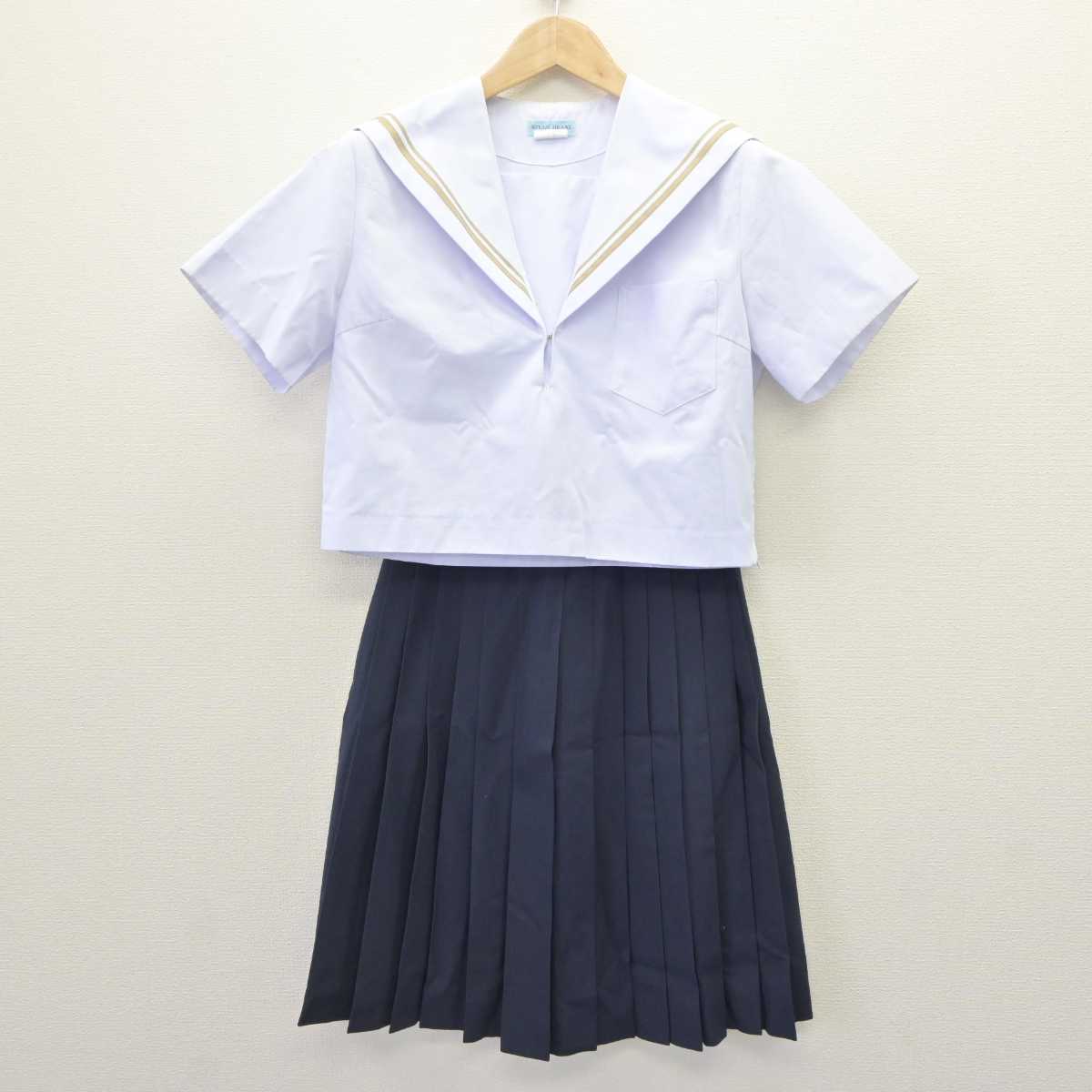 【中古】愛知県 雁が音中学校 女子制服 2点 (セーラー服・スカート) sf063483