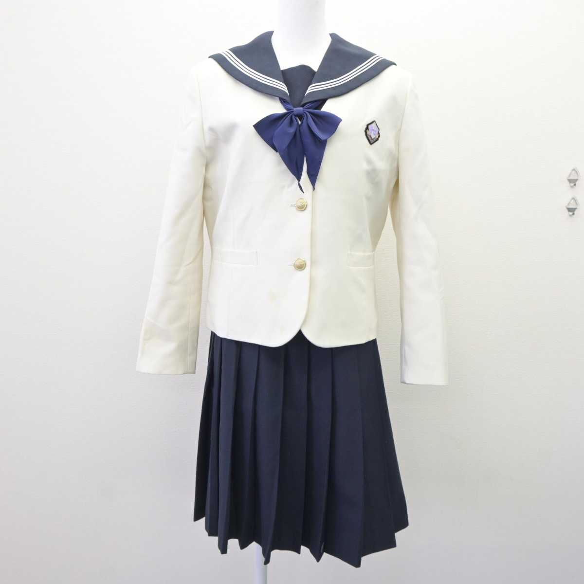 【中古】福井県 北陸高等学校 女子制服 4点 (ブレザー・セーラー服・スカート) sf063485