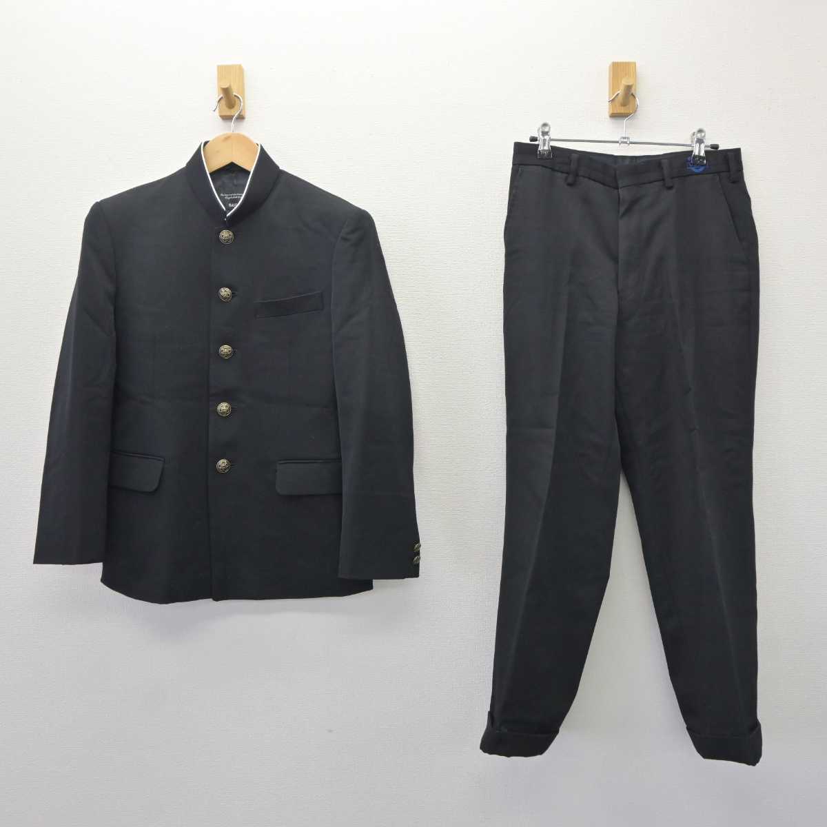 【中古】愛知県 雁が音中学校 男子制服 2点 (学ラン・ズボン) sf063491