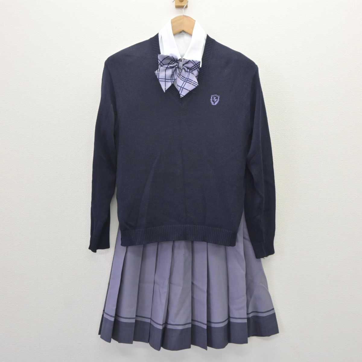 【中古】兵庫県 神戸野田高等学校 女子制服 5点 (ブレザー・ニット・シャツ・スカート) sf063506