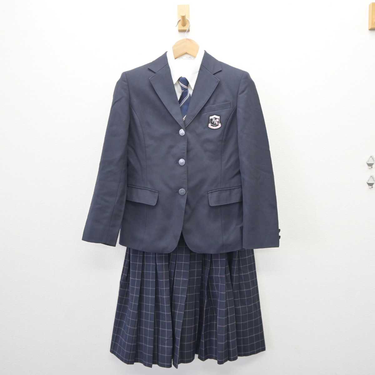 【中古】福岡県 福岡農業高等学校 女子制服 4点 (ブレザー・シャツ・スカート) sf063519