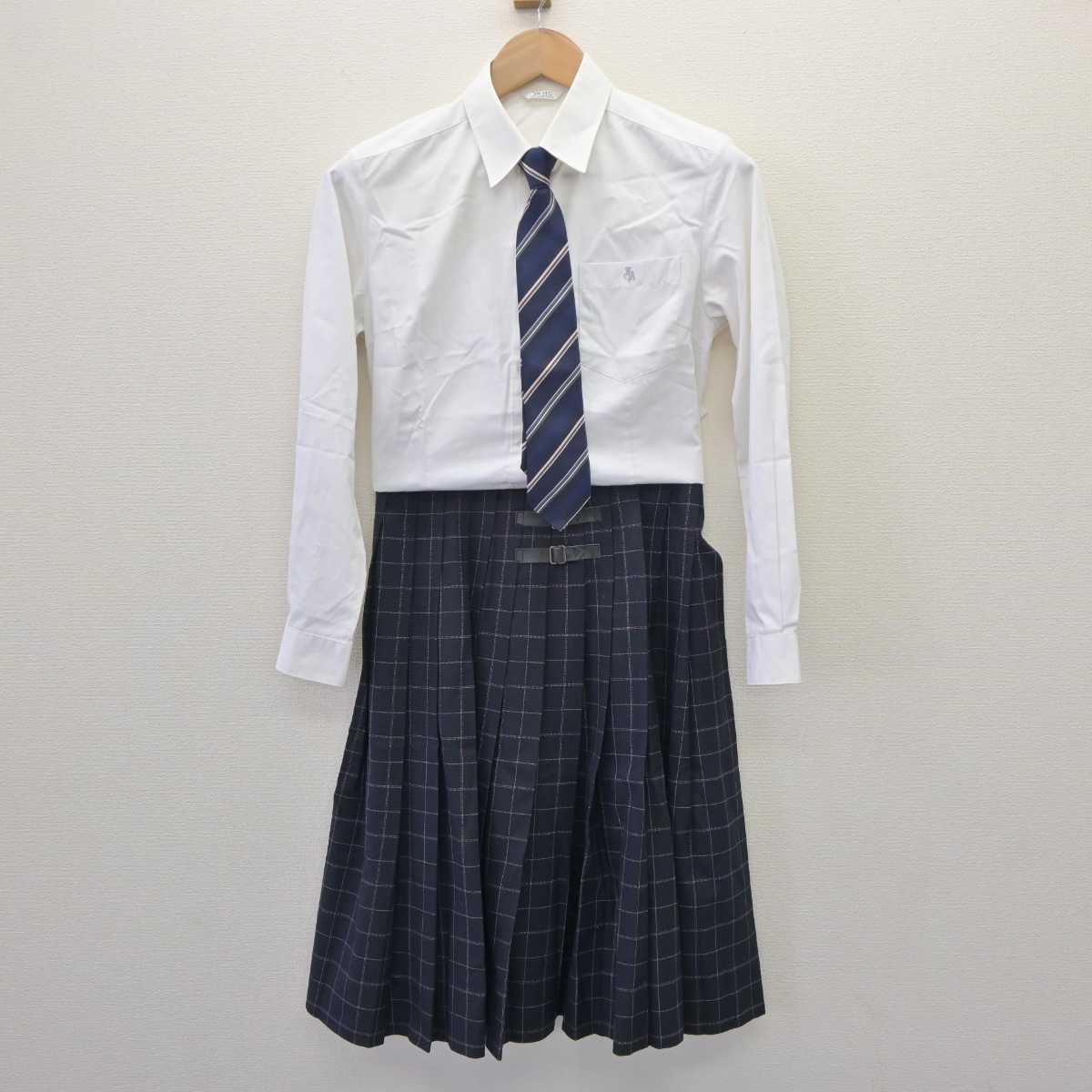 【中古】福岡県 福岡農業高等学校 女子制服 4点 (ブレザー・シャツ・スカート) sf063519