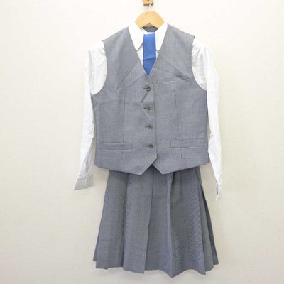 【中古】千葉県 千葉西高等学校 女子制服 5点 (ブレザー・ベスト・シャツ・スカート) sf063520