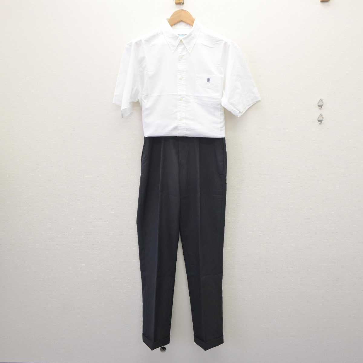 【中古】埼玉県 星野高等学校 男子制服 3点 (シャツ・ズボン) sf063524