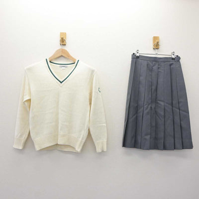 【中古】東京都 上野学園中学校 女子制服 2点 (ニット・スカート) sf063529