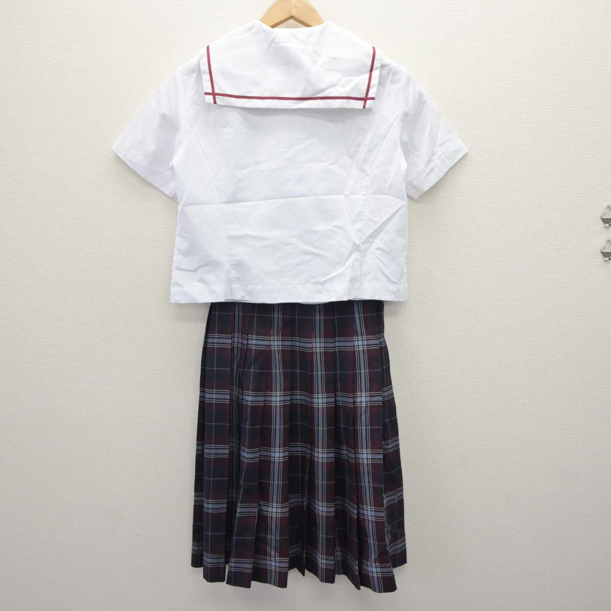 【中古】愛知県 名古屋経済大学市邨高等学校 女子制服 4点 (ニットベスト・セーラー服・スカート) sf063539