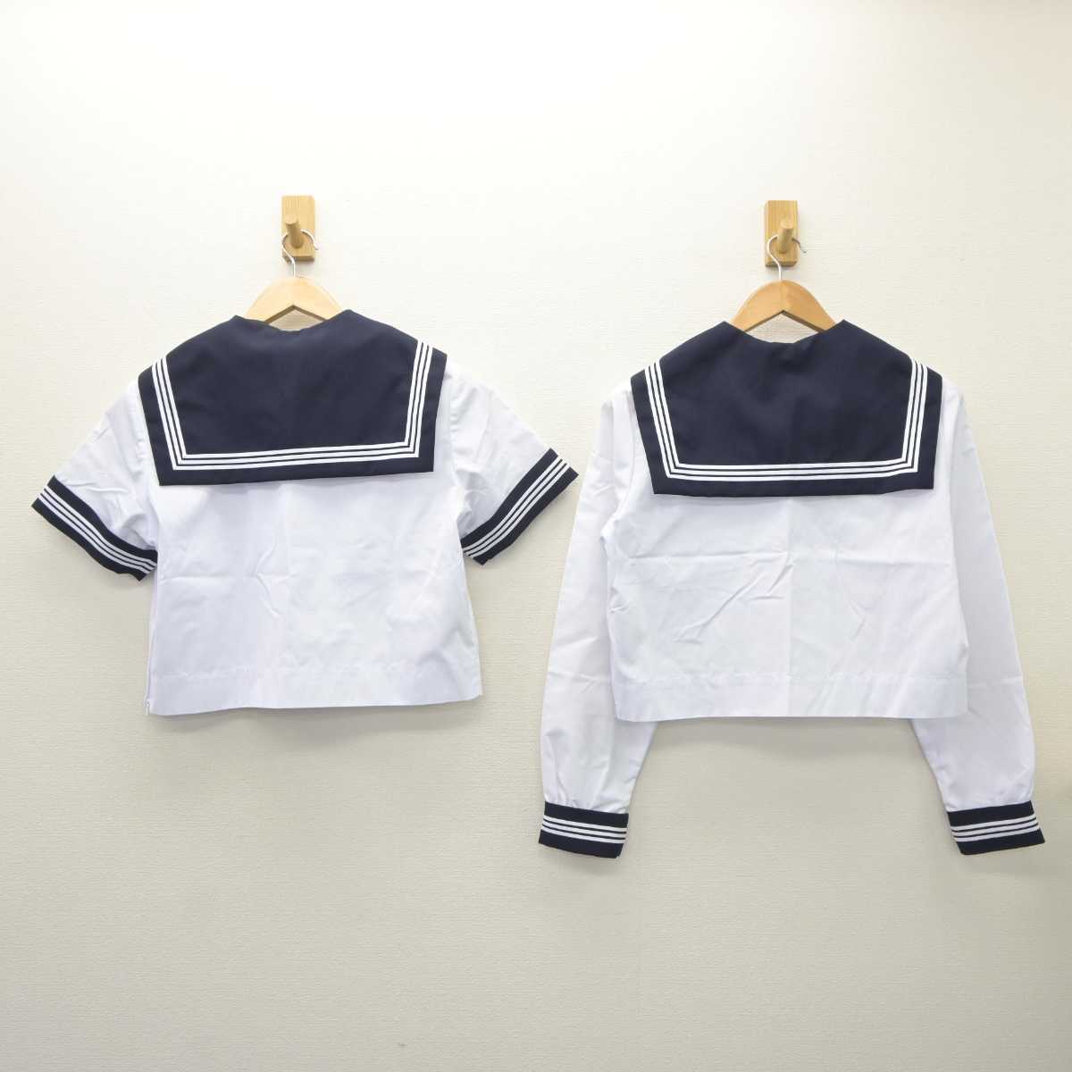 【中古】茨城県 新利根中学校  女子制服 4点 (セーラー服・スカート) sf063576