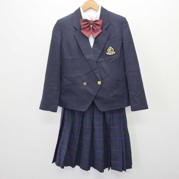 【中古】福岡県 筑紫中央高等学校 女子制服 5点 (ブレザー・ベスト・シャツ・スカート) sf063620