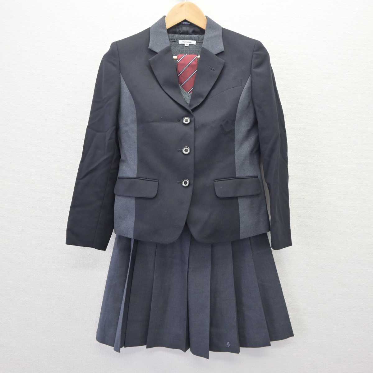 【中古】東京都 忍岡高等学校  女子制服 4点 (ブレザー・ニット・スカート) sf063631