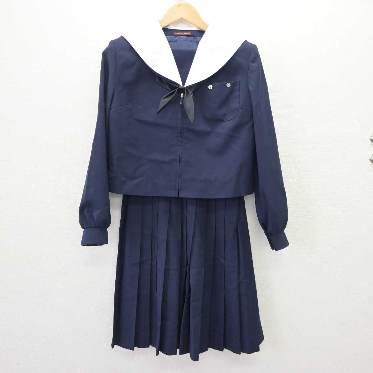 【中古】岐阜県 笠松中学校 女子制服 3点 (セーラー服・スカート) sf063659