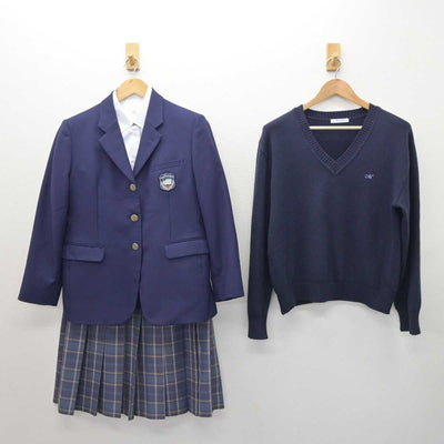 【中古】群馬県 前橋高等学校 女子制服 4点 (ブレザー・ニット・シャツ・スカート) sf063660