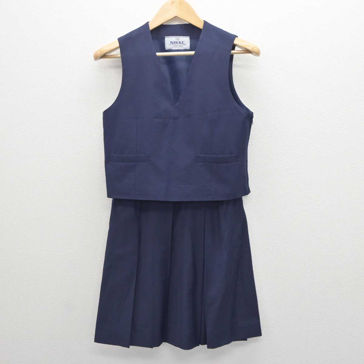 【中古】埼玉県 本庄西中学校 女子制服 2点 (ベスト・スカート) sf063665