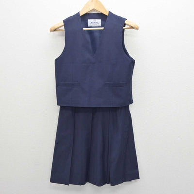 【中古】埼玉県 本庄西中学校 女子制服 2点 (ベスト・スカート) sf063665