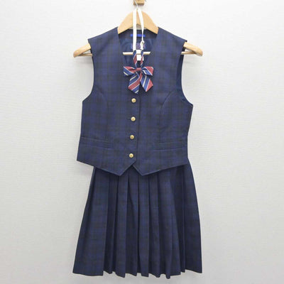 【中古】千葉県 幕張総合高等学校 女子制服 3点 (ベスト・スカート) sf063668