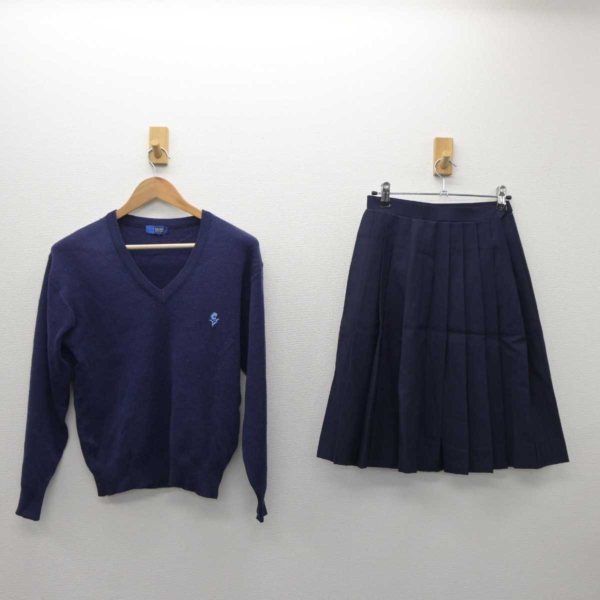 【中古】神奈川県 相模女子大学中学部・高等部 女子制服 6点 (ニット・セーラー服・スカート) sf063682