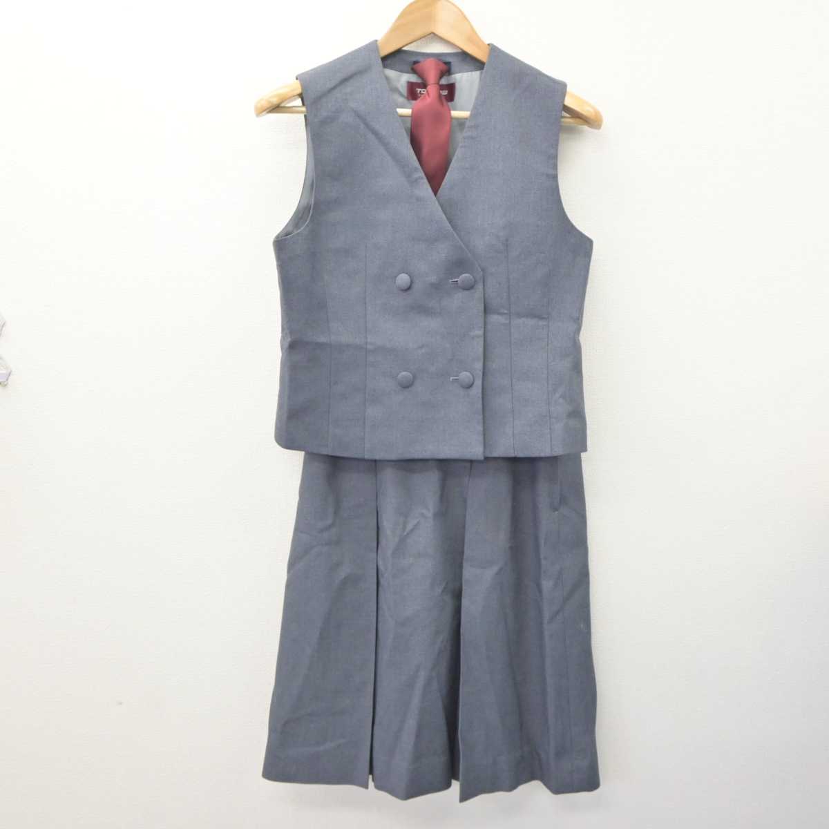 【中古】鹿児島県 錦江湾高等学校 女子制服 4点 (ブレザー・ベスト・スカート) sf063693