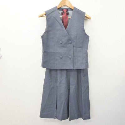 【中古】鹿児島県 錦江湾高等学校 女子制服 4点 (ブレザー・ベスト・スカート) sf063693