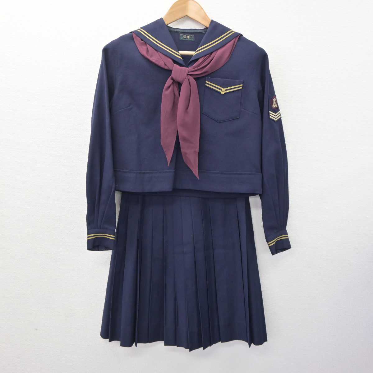 【中古】東京都 東洋英和女学院高等部 女子制服 3点 (セーラー服・スカート) sf063695