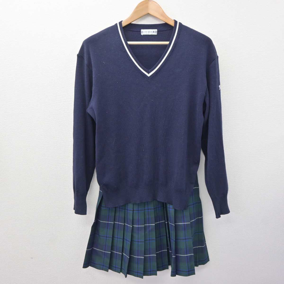 【中古】東京都 共栄学園高等学校 女子制服 3点 (ブレザー・ニット・スカート) sf063698