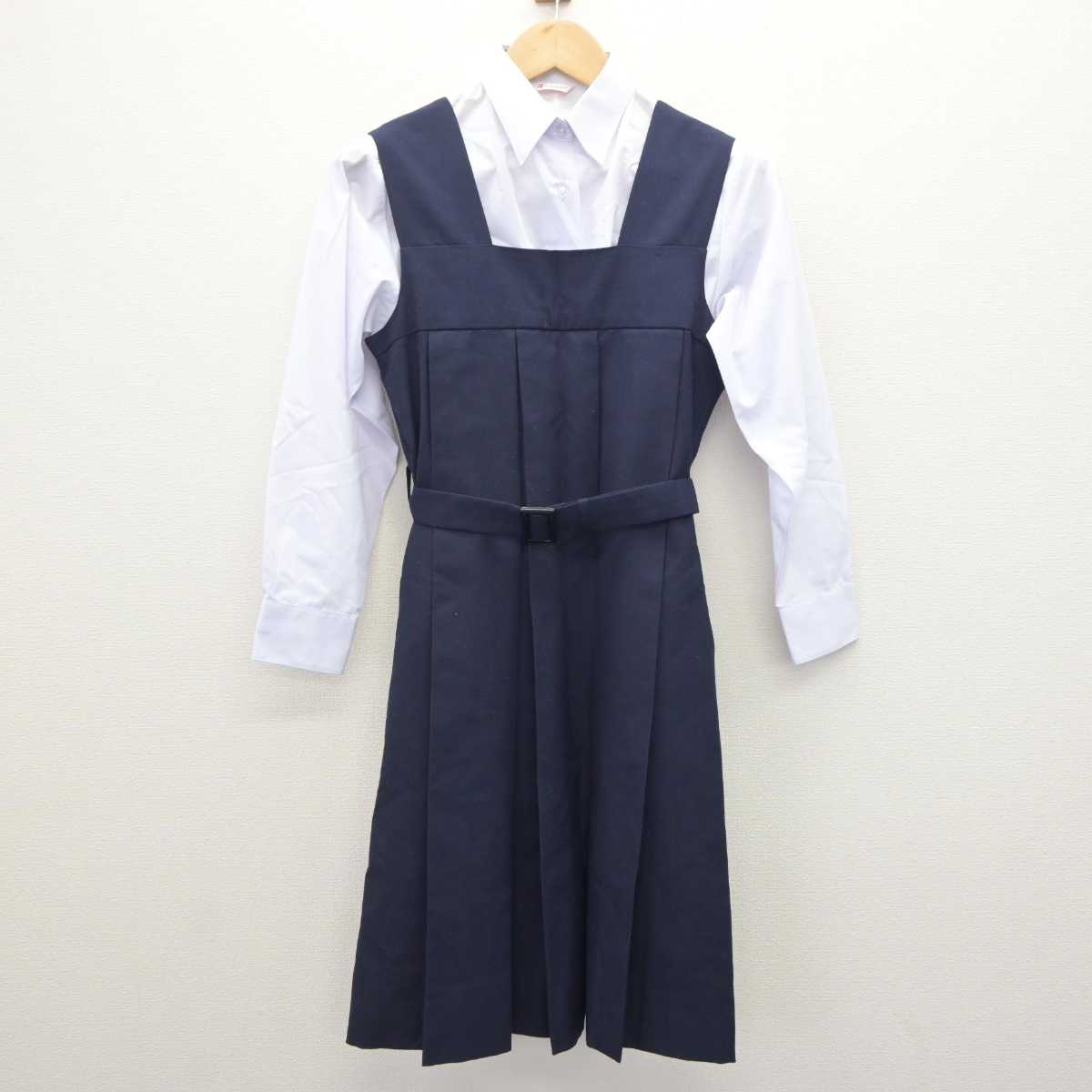 【中古】山口県 萩光塩学院 中学校・高等学校 女子制服 6点 (ブレザー・シャツ・ジャンパースカート) sf063710