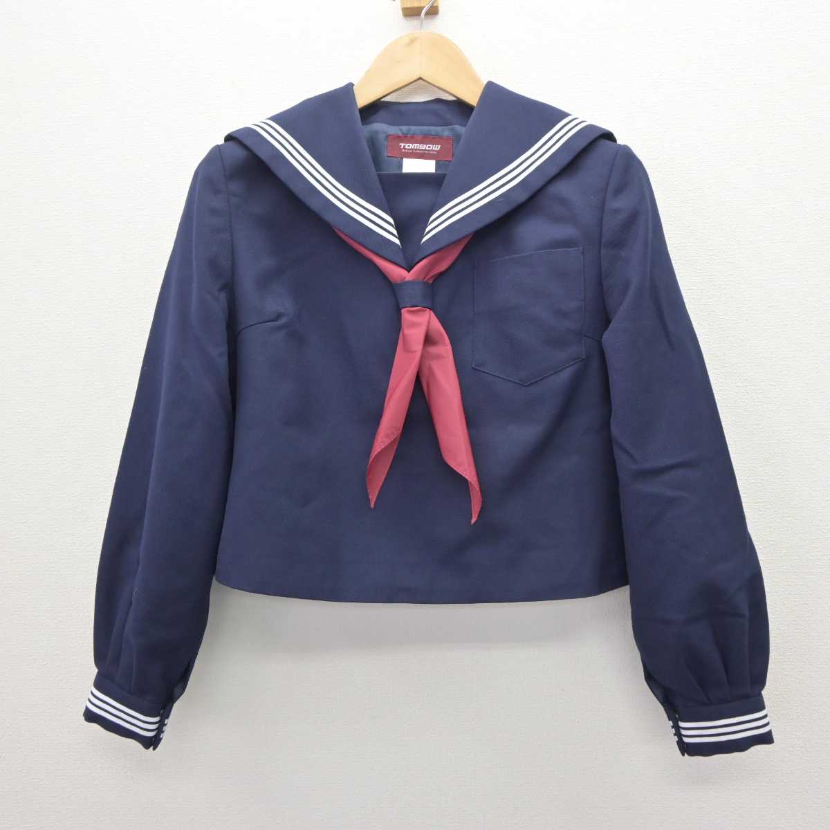 【中古】茨城県 勝田第三中学校 女子制服 3点 (セーラー服・ジャンパースカート) sf063737