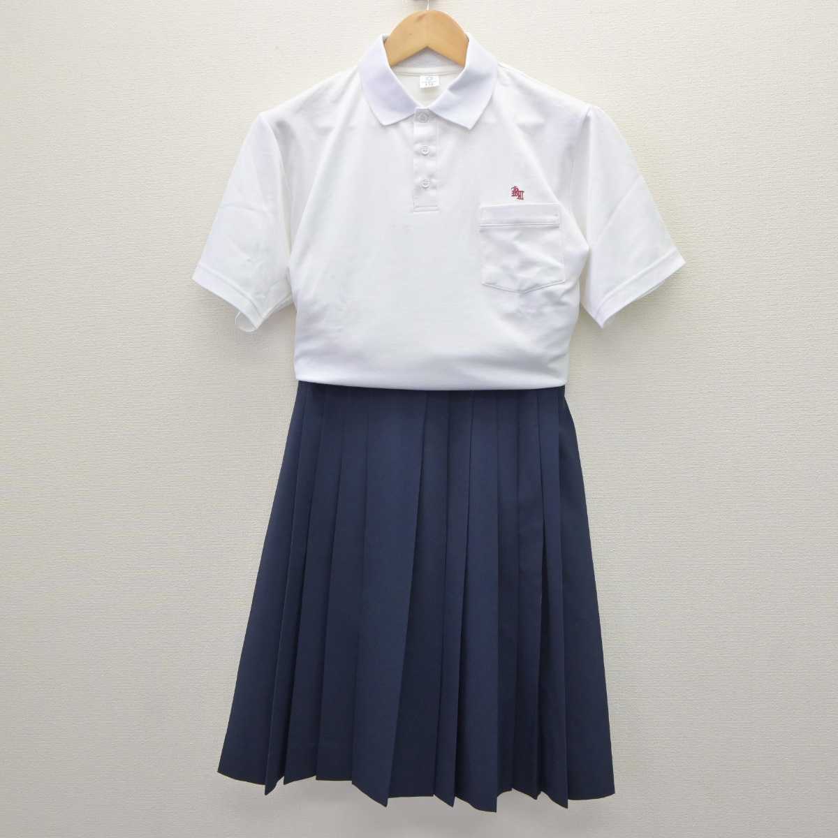 【中古】茨城県 勝田第三中学校 女子制服 2点 (シャツ・スカート) sf063739