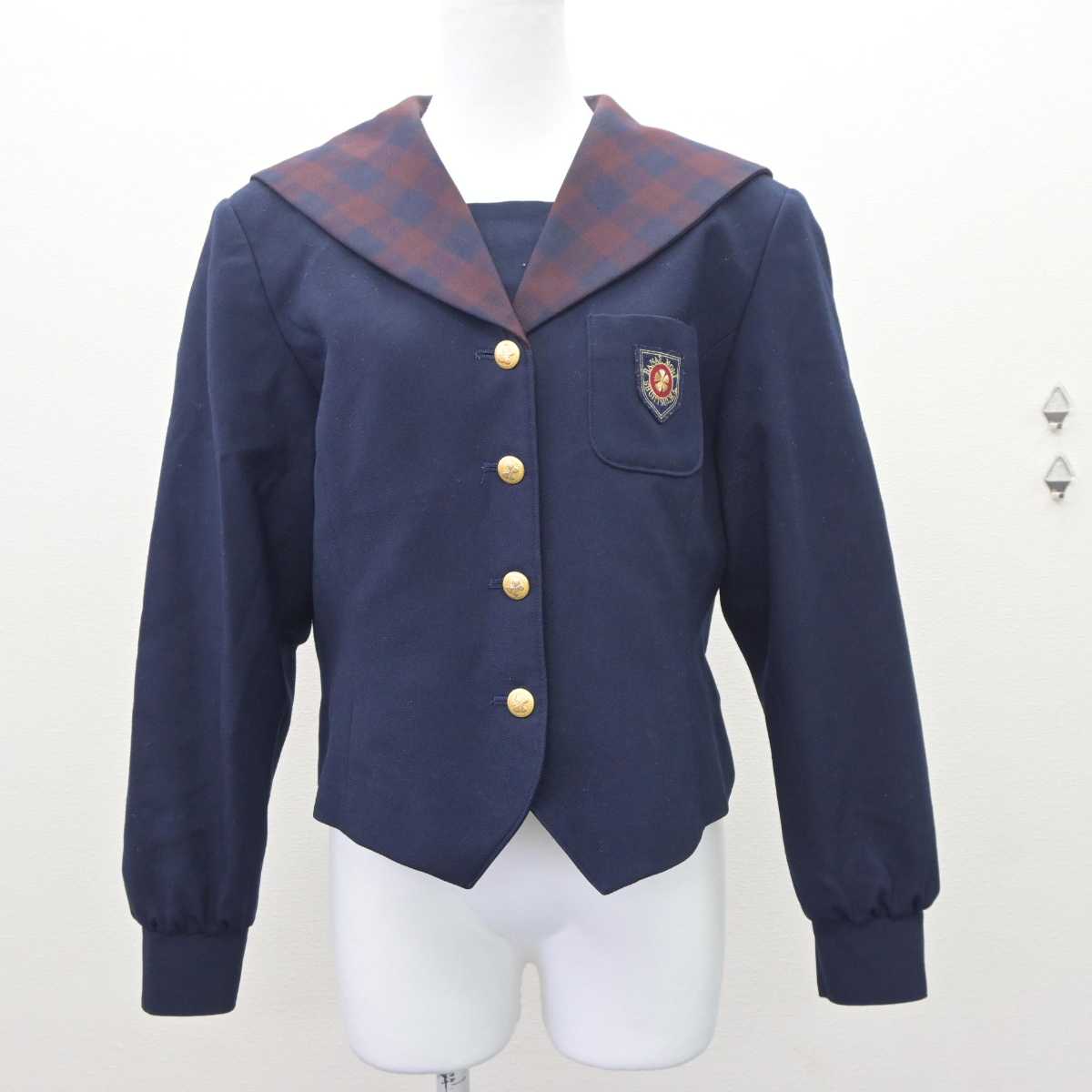 【中古】岡山県 就実学園就実中学校 女子制服 3点 (セーラー服・スカート) sf063741