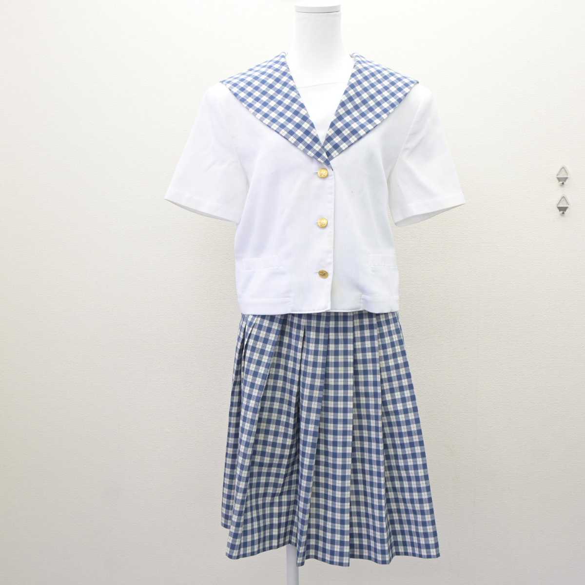 【中古】岡山県 就実学園就実中学校 女子制服 2点 (セーラー服・スカート) sf063742