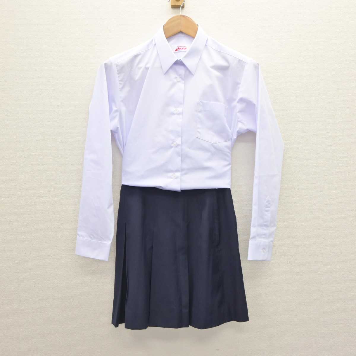 【中古】神奈川県 茅ケ崎北陵高等学校 女子制服 2点 (シャツ・スカート) sf063748