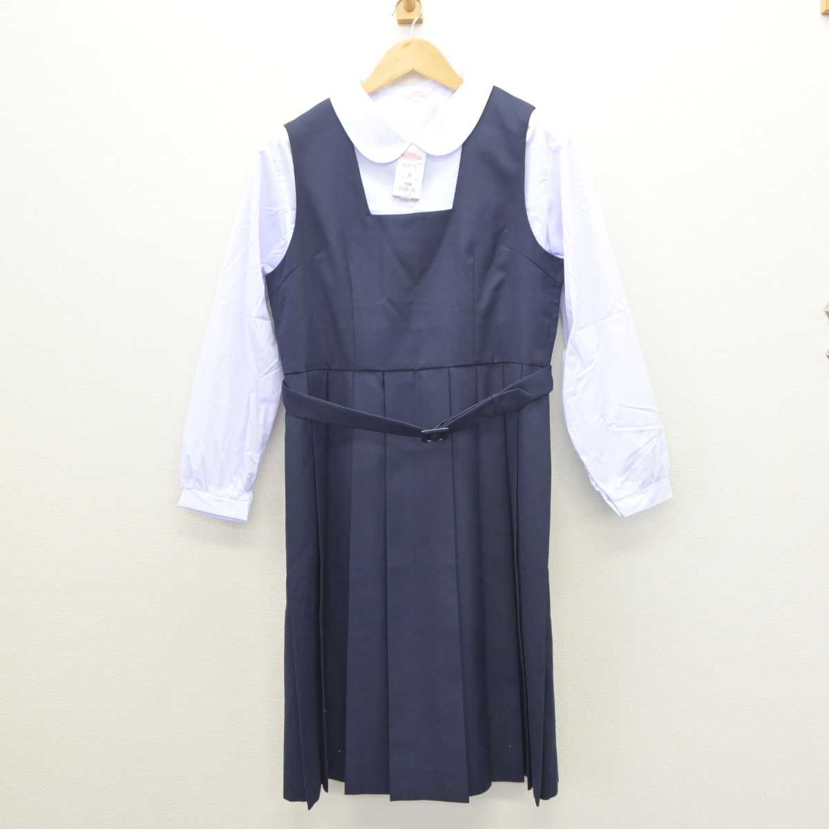 【中古】茨城県 水戸市立赤塚中学校 女子制服 3点 (ブレザー・シャツ・ジャンパースカート) sf063767