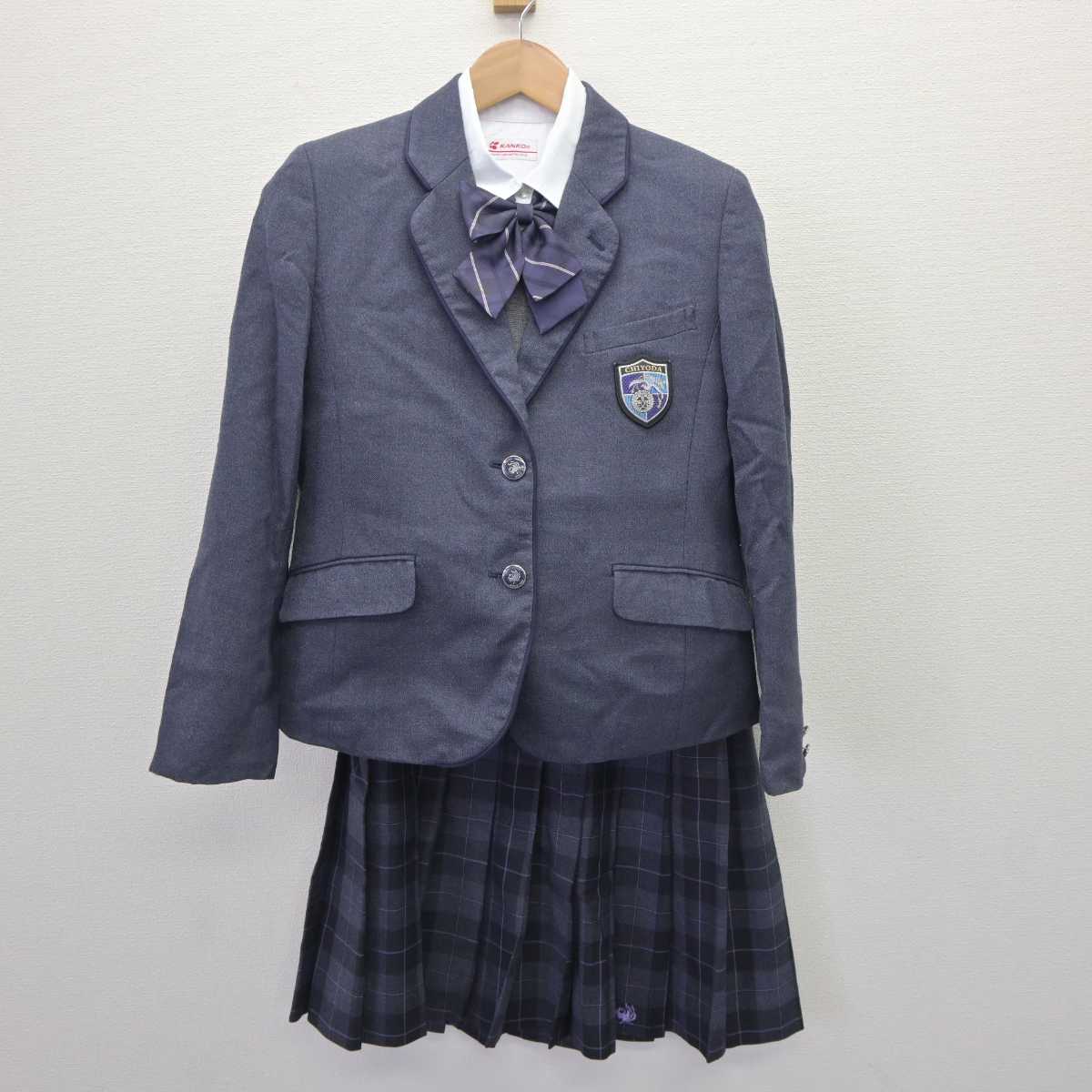 【中古】東京都 武蔵野大学附属千代田高等学院 女子制服 5点 (ブレザー・ニット・シャツ・スカート) sf063772