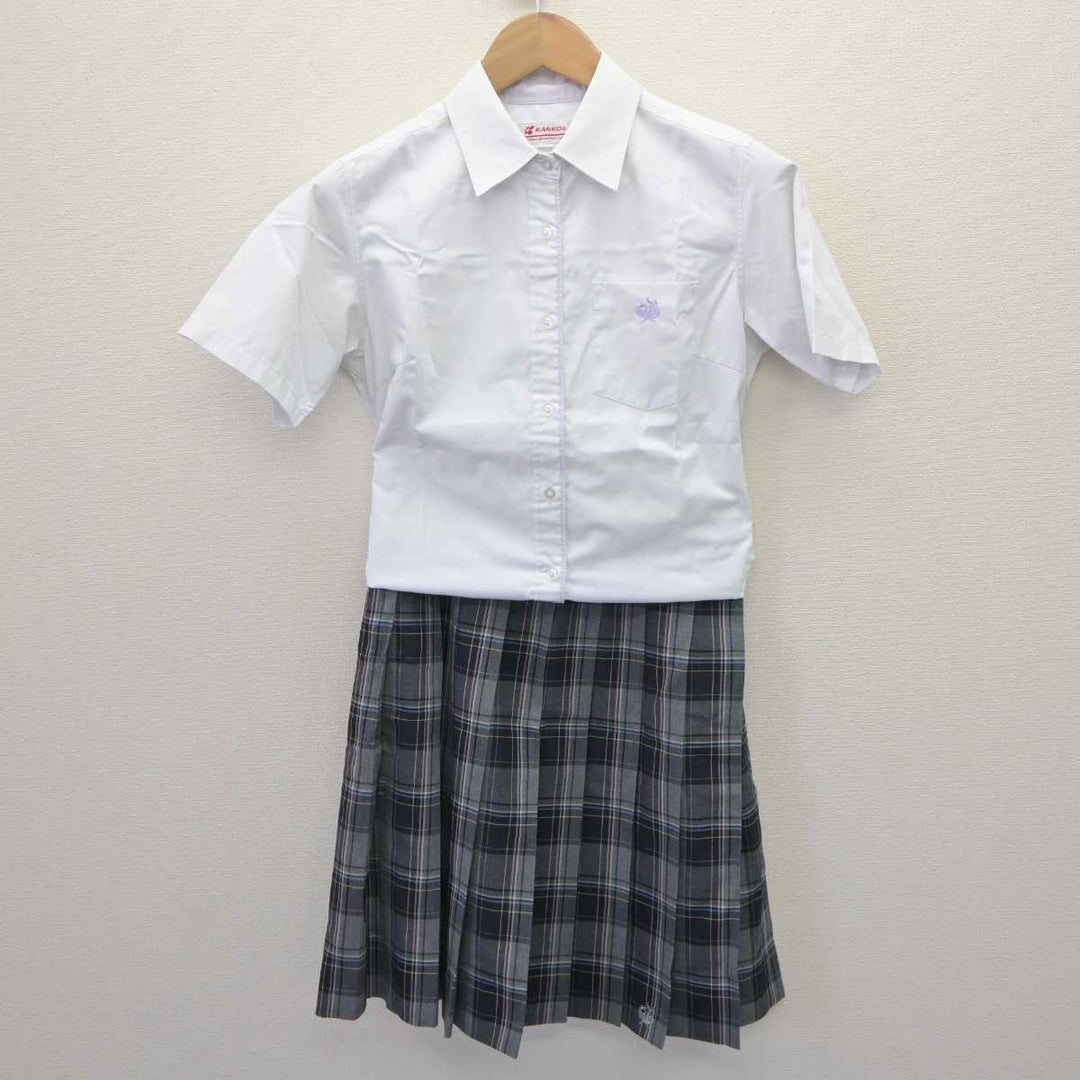 【中古】東京都 武蔵野大学附属千代田高等学院 女子制服 4点 (ニットベスト・シャツ・スカート) sf063774