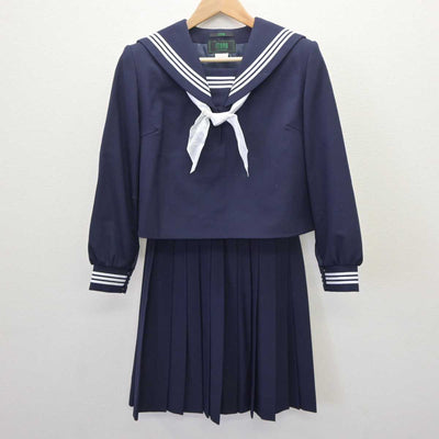 【中古】広島県 比治山女子高等学校 女子制服 3点 (セーラー服・スカート) sf063780