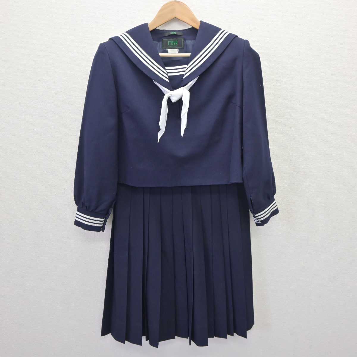 【中古】広島県 比治山女子高等学校 女子制服 4点 (セーラー服・スカート) sf063781