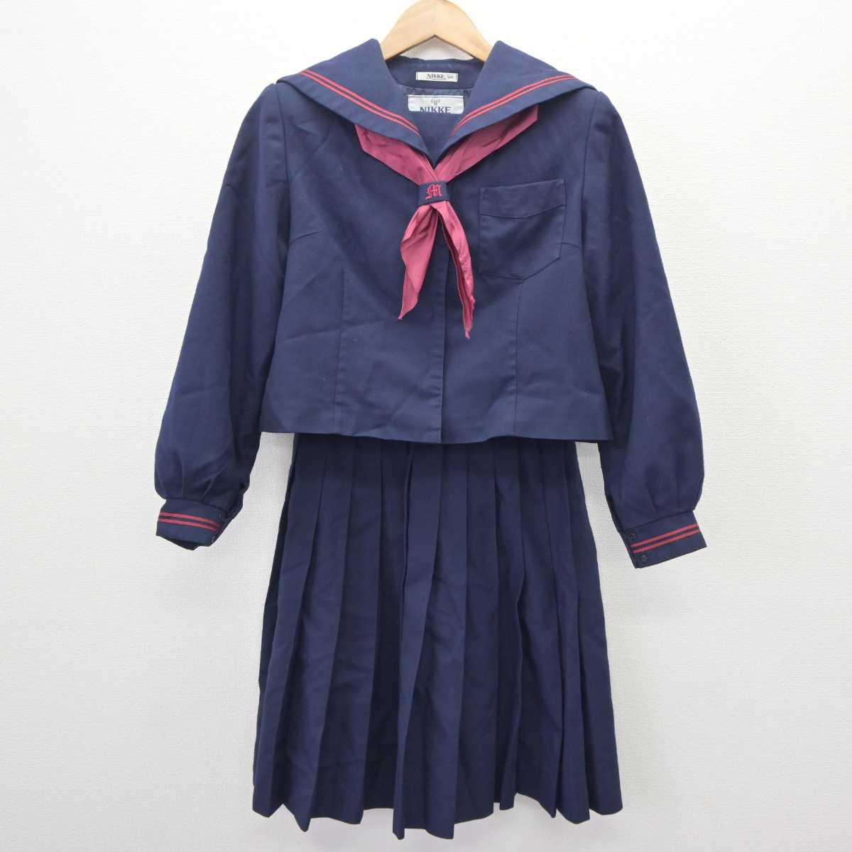 【中古】石川県 松任中学校 女子制服 4点 (セーラー服・スカート) sf063799