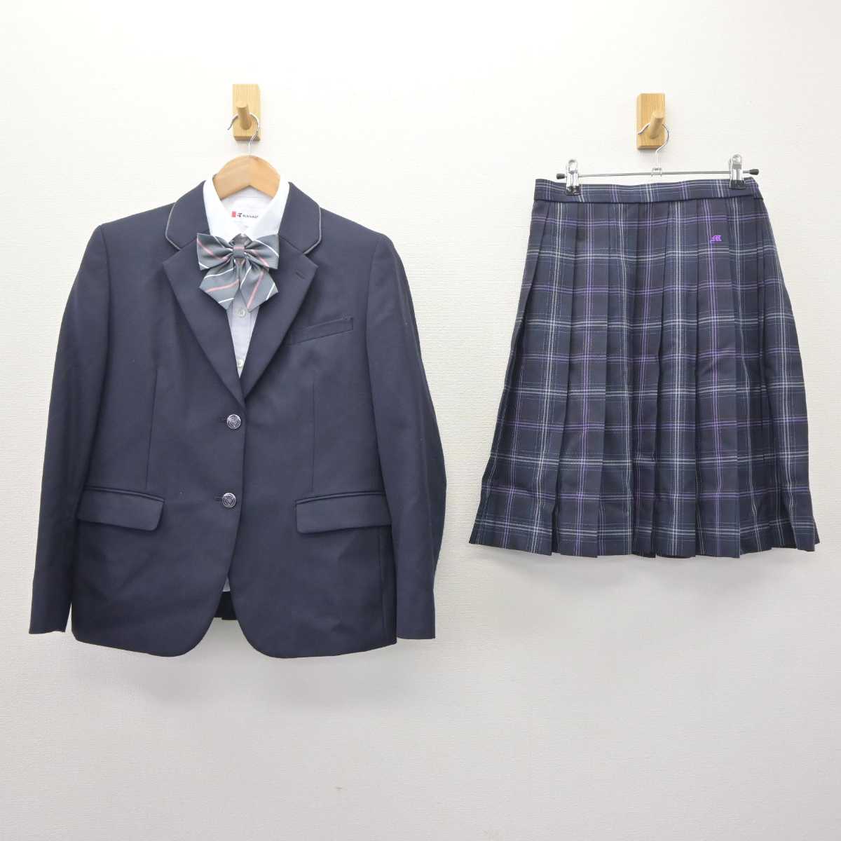 【中古】石川県 松任高等学校 女子制服 4点 (ブレザー・シャツ・スカート) sf063802