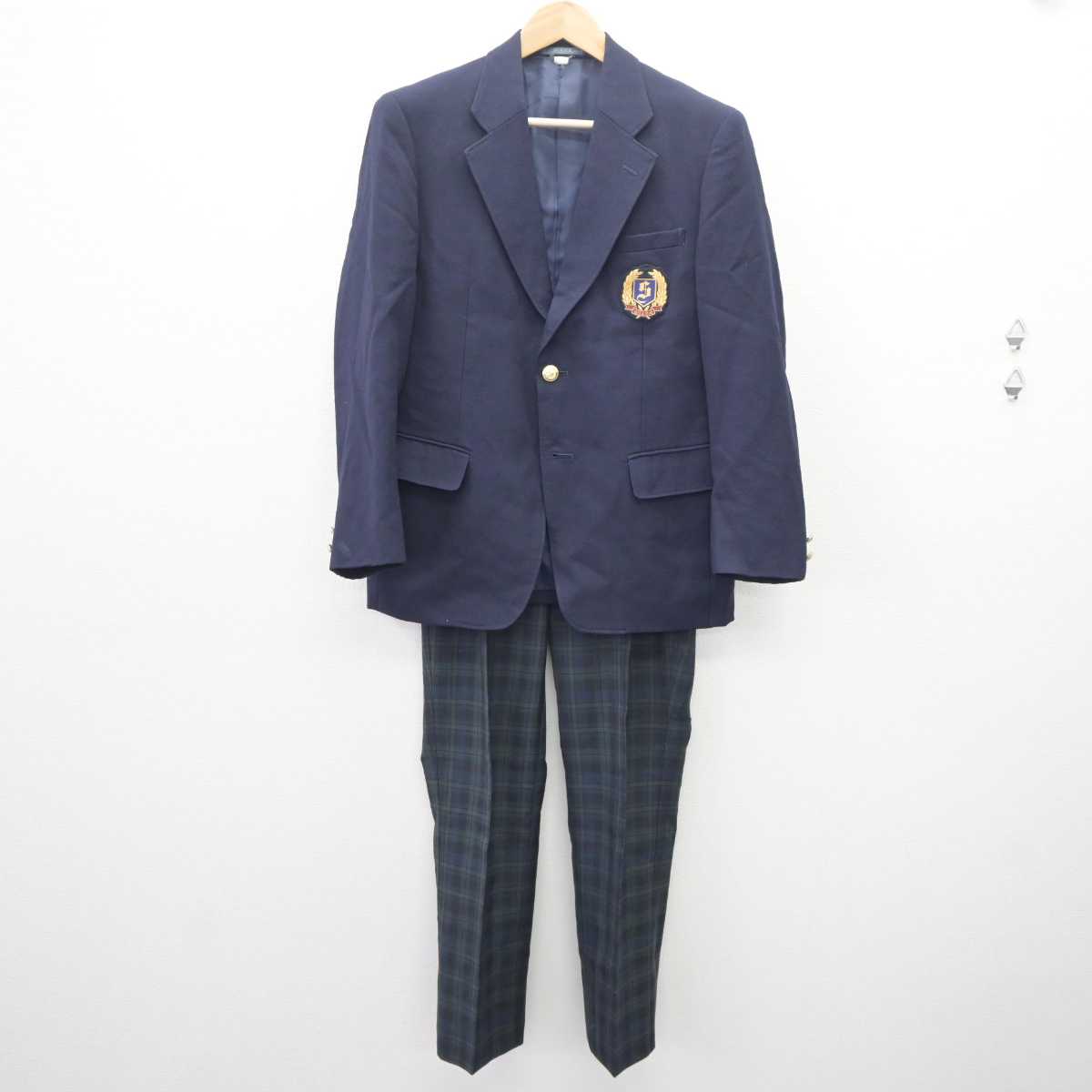 【中古】大阪府 吹田高等学校 男子制服 3点 (ブレザー・ズボン) sf063818