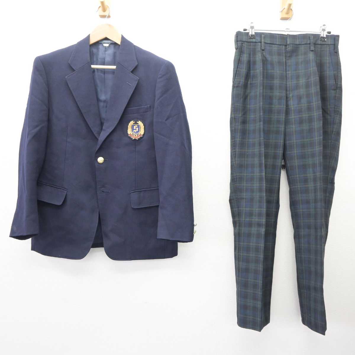 【中古】大阪府 吹田高等学校 男子制服 3点 (ブレザー・ズボン) sf063818