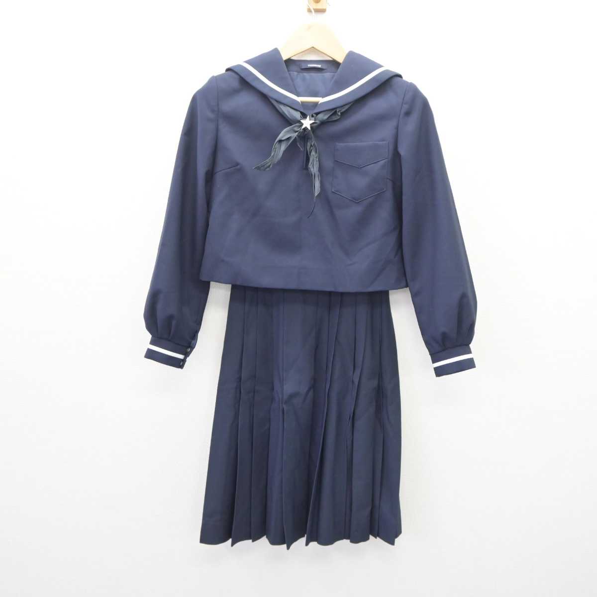 【中古】北海道 北星学園女子中学高等学校 女子制服 4点 (セーラー服・スカート) sf063826