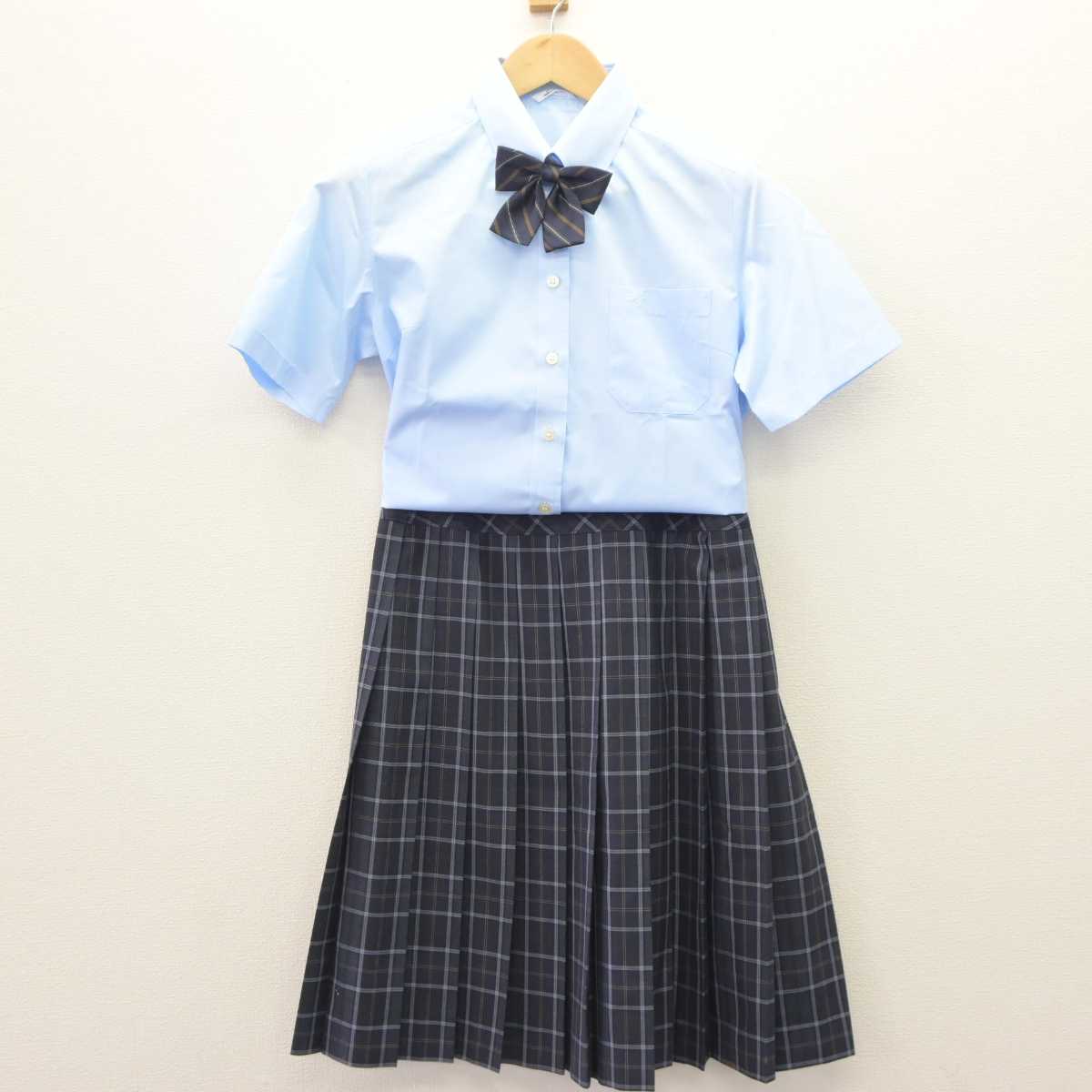 【中古】大阪府 北かわち皐が丘高等学校 女子制服 4点 (ニットベスト・シャツ・スカート) sf063861