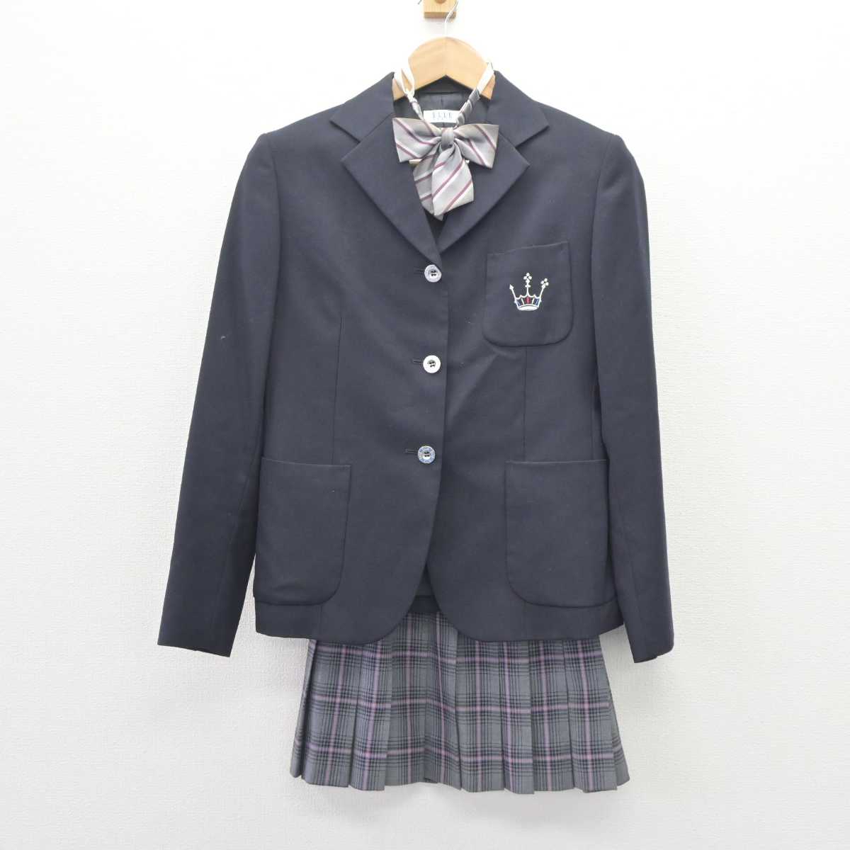 【中古】岡山県 岡山商科大学附属高等学校 女子制服 4点 (ブレザー・スカート・スカート) sf063864