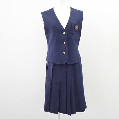 【中古】岡山県 就実高等学校 女子制服 3点 (ブレザー・ベスト・スカート) sf063867