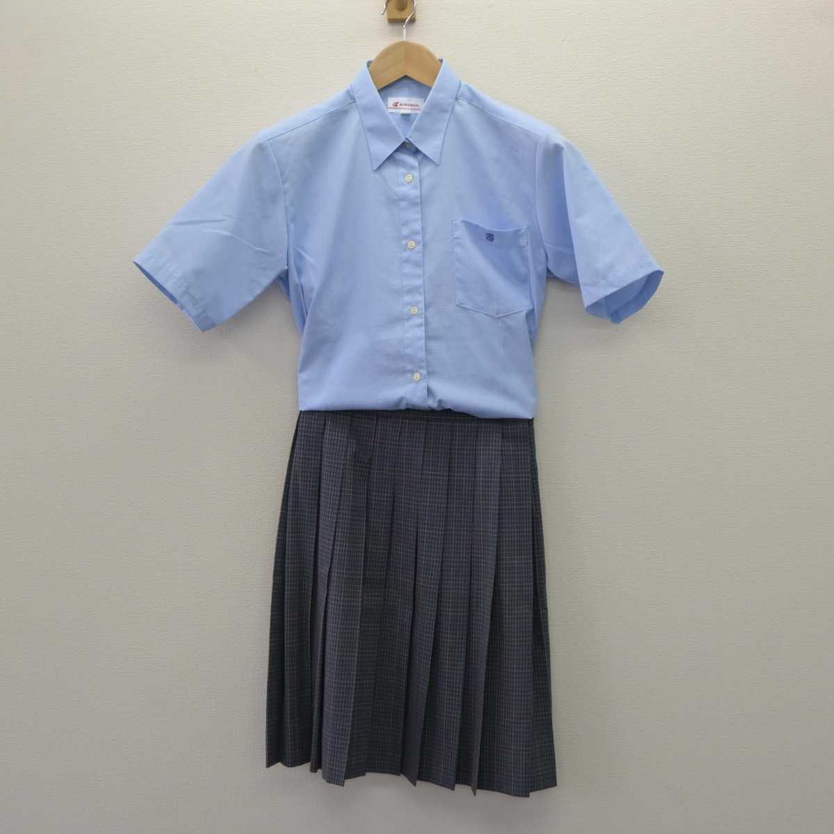 【中古】東京都 江戸川女子中学校・高等学校 女子制服 2点 (シャツ・スカート) sf063884