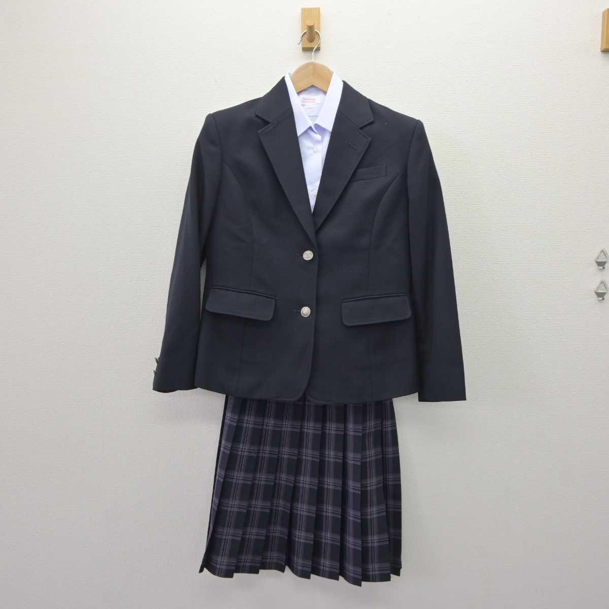 【中古】山形県 川西中学校 女子制服 4点 (ブレザー・シャツ・スカート) sf063888